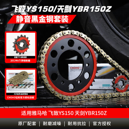适用雅马哈飞致YS150天剑电喷YBR150Z静音牙盘链轮征和油封链条