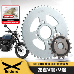 适用龙嘉V咖V途LJ250-V征和原厂大小链轮牙盘三件套静音油封链条