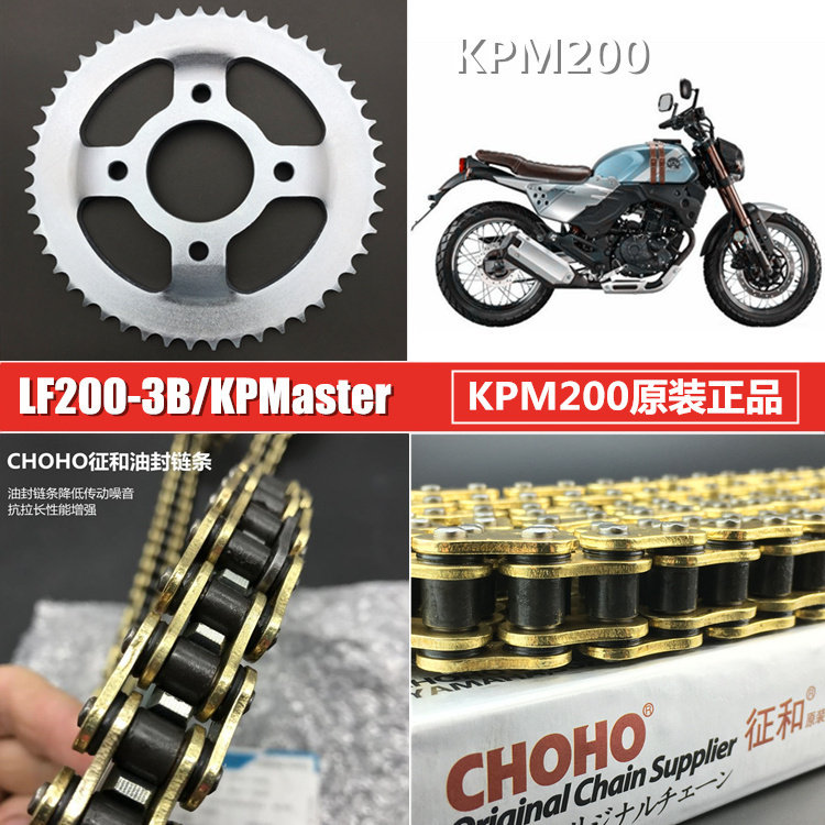 适用力帆摩托车KPM200/LF200-10B套链链盘大小飞链轮改装油封链条
