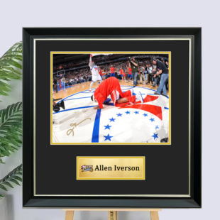 定制篮球艾弗森签名照片装裱相框裱框球衣装饰画NBA海报裱框收藏