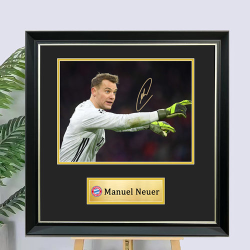 定制 诺伊尔 签名照片装裱相框装饰画德国队足球海报裱框收藏