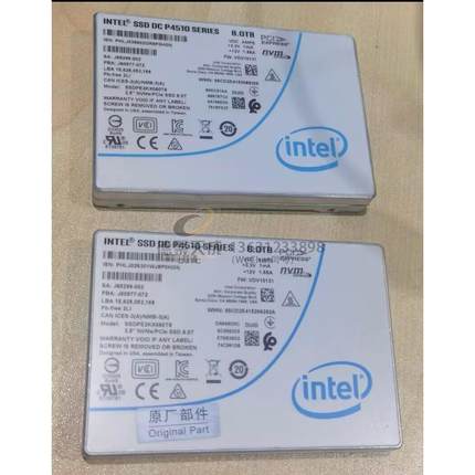 Intel/英特尔 P4510 8T U.2 NVME PCIE高速固态SSD 企业级硬盘2.5