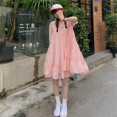 Real shot! Real price! Sweet girl's loose big skirt, French romantic medium length Baby Dress