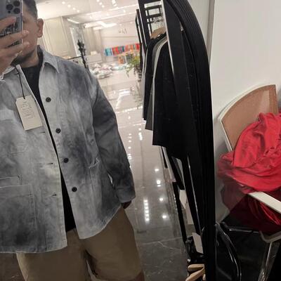 WEARING ECRU ANCELLM平替日潮Vintage喷染做旧宽廓工装夹克外套