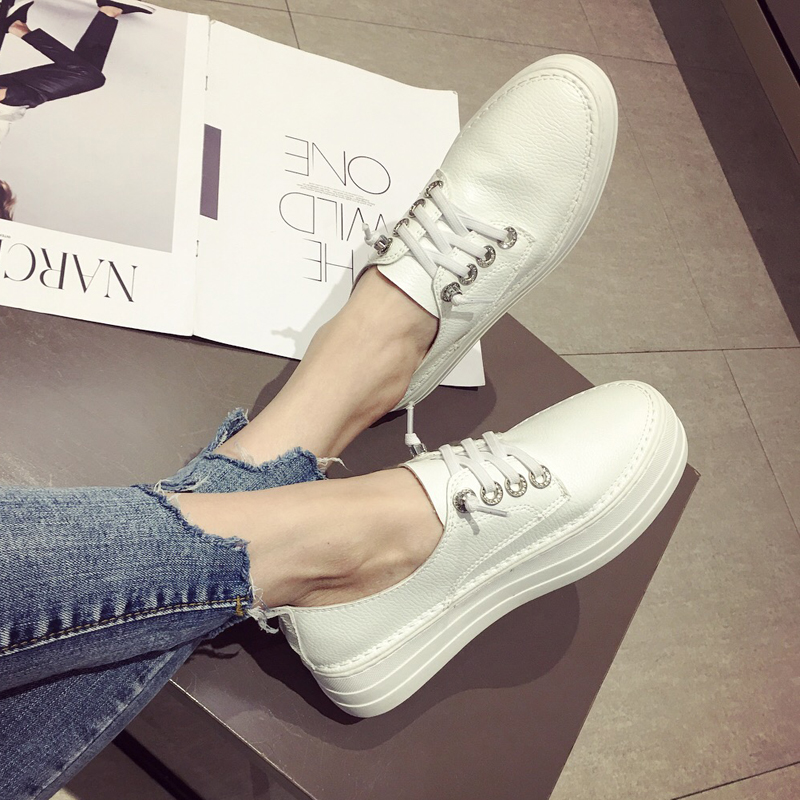 学生休闲鞋松糕底懒人鞋小白鞋女