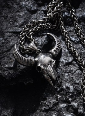 欧美朋克风男士项链骨头复古吊坠