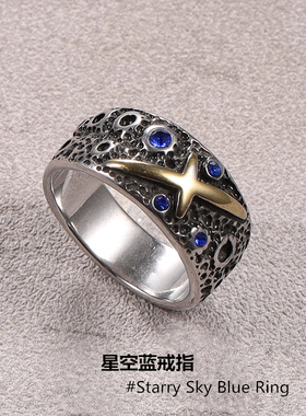 ins复古高街风钛钢日系男士戒指