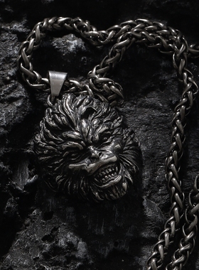 民族风齐天大圣男项链钛钢吊坠