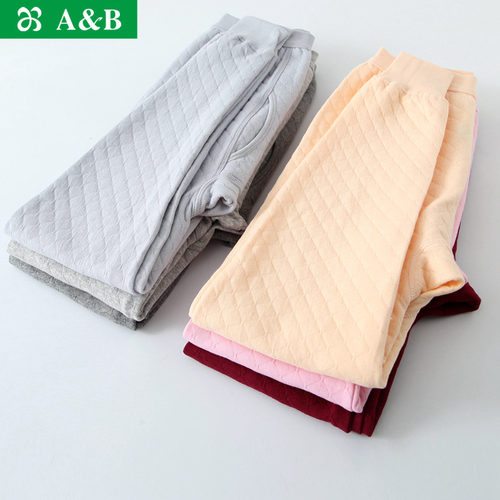 ab内衣秋冬中厚男女夹棉棉毛裤