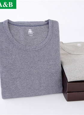 AB保暖内衣秋衣秋裤中厚圆领色织刷绒棉毛基础男士内衣套装P950