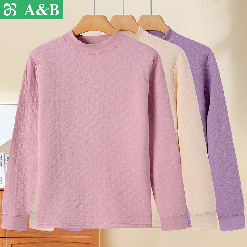 AB内衣三层夹棉女士半高领保暖衣中老年送妈妈秋冬季大码秋衣上衣,女士内衣/男士内衣/家居服,保暖上装,淘宝优惠券,粉丝福利购,淘宝优惠卷