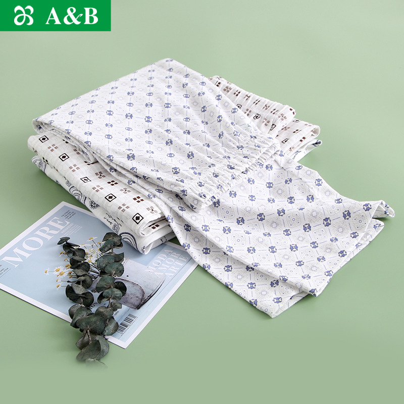 AB长裤纯棉男薄款中老年居家