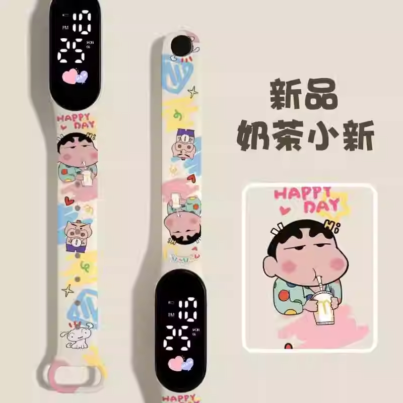 新款潮流女孩情侣卡通手表LED电子手环表学生运动触摸防水电子表