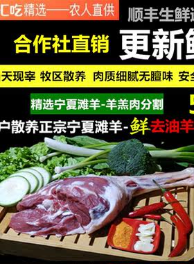 羊腿新鲜散养滩羊精修去油羊肉串