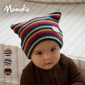 婴儿帽子秋冬款 条纹胎帽耳朵冬女童男护耳帽饺子保暖帽可爱冬