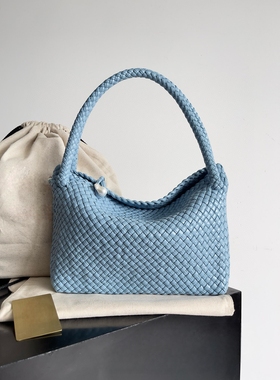 25新款编织tote女金球tosca手提单肩腋下包百搭时尚通勤真皮托特