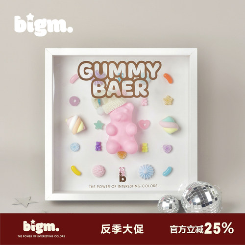 bigm圣诞雪人小熊情人摆件原创