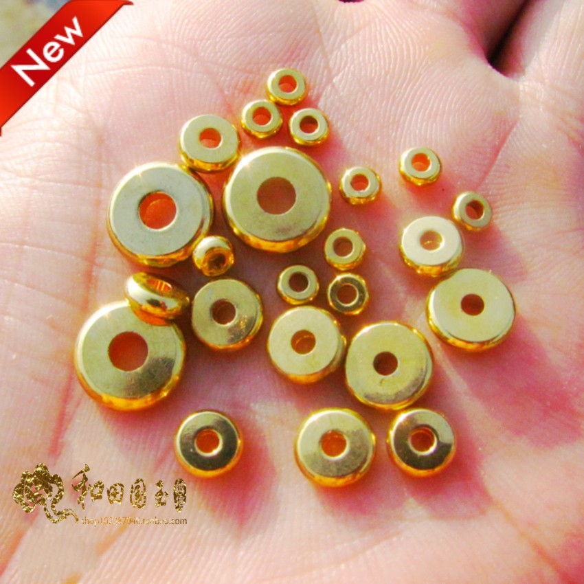 金黄色黄铜镀金隔片算盘珠沙金隔片隔珠算盘珠手链项链配件
