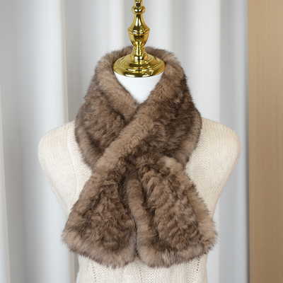 真兔毛编织围巾秋冬韩版高级感