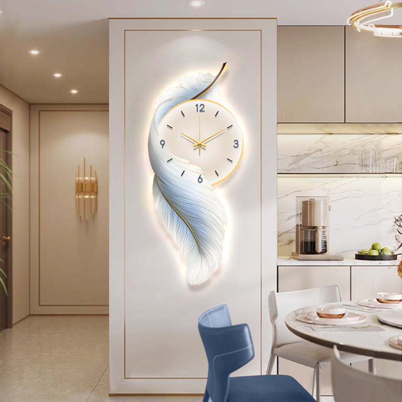 2024新款钟表客厅装饰画轻奢高级餐厅挂钟壁画现代简约沙发墙挂画