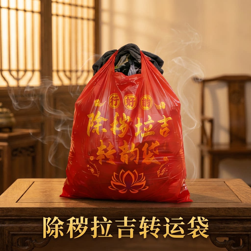 红色加厚加大中国风除秽转运袋