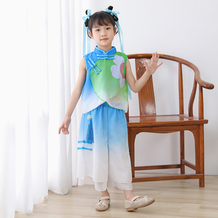 童年的夏夜儿童演出服外婆桥月光光舞蹈服我还小表演服蒲扇摇服装