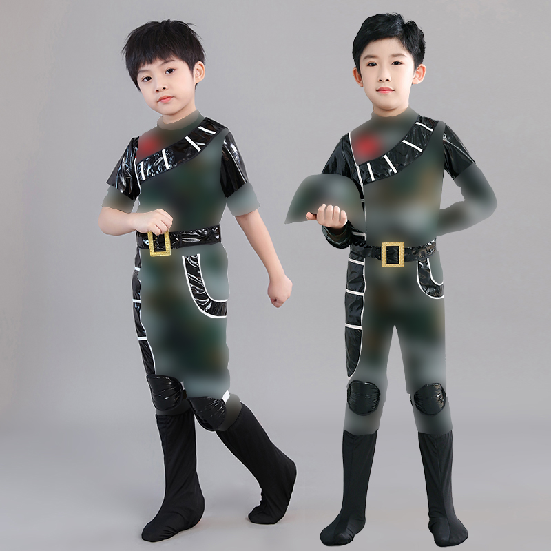 向爸爸看齐儿童演出服小荷风采兵娃娃舞蹈服六一新款幼儿迷彩服装