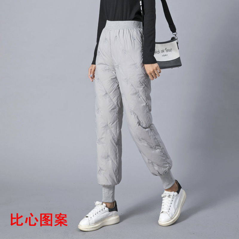 女绒裤女士外穿高腰加厚白鸭绒