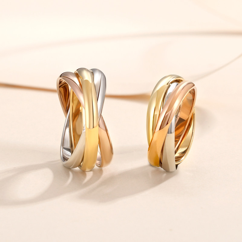 ���ƶ��� 18K����ɫ����������Ȧ�价�����õ���׽�ƽ������Ů��ָ