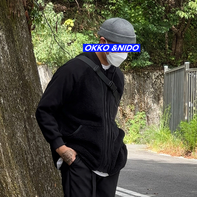 okko薄款宽松百搭夹克摇粒绒秋冬