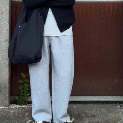 OKKO周边秋冬420G重磅加厚保暖灰色直筒卫裤男运动休闲裤显腿长裤