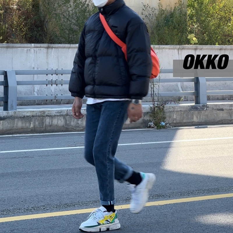 OKKO冬季潮流百搭羽绒服男韩版立领宽松休闲面包服纯色加厚保暖外