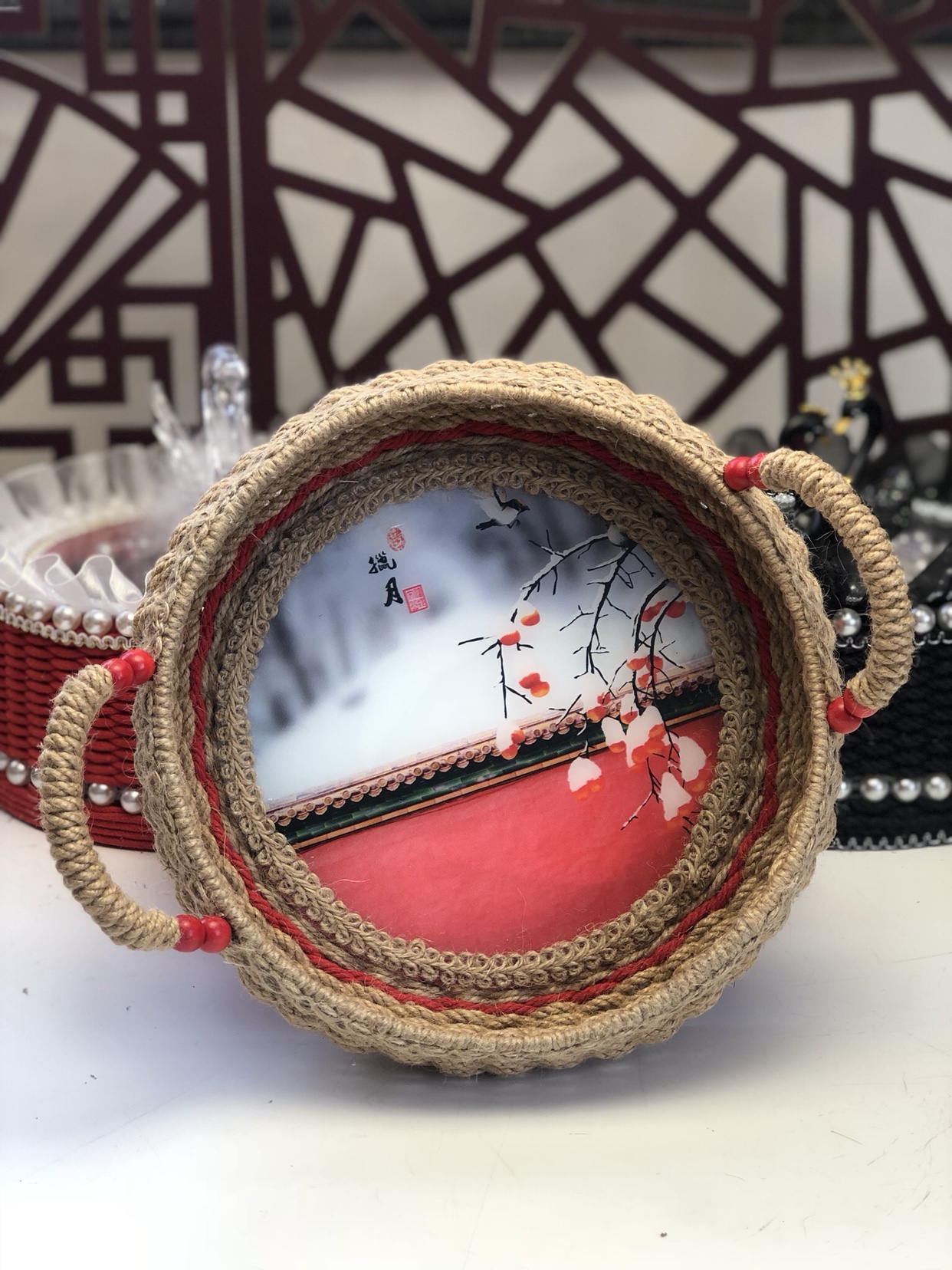 新年DIY花篮材料包新年款喜盒款手工喜糖盒糖果篮材料包揽月