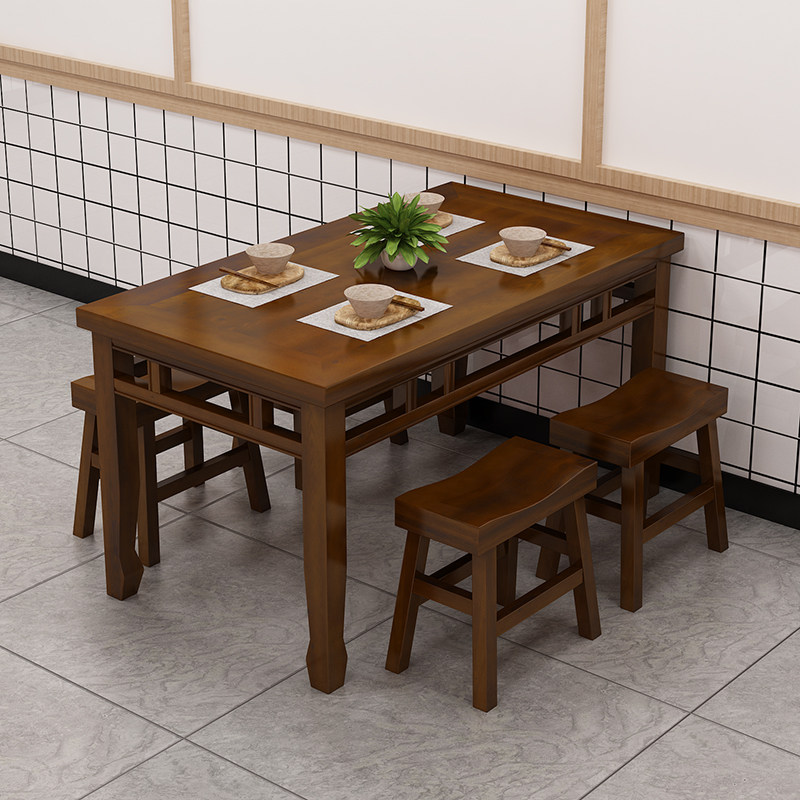 实木 饭店桌椅组合 面馆 快餐 小吃 农家乐 酒吧 火锅 碳化长条桌,住宅家具,实木餐桌,淘宝优惠券,粉丝福利购,淘宝优惠卷