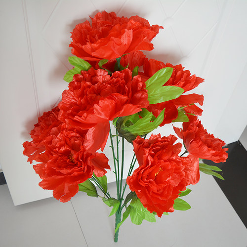 9头芙蓉室内客厅装饰佛前塑料花