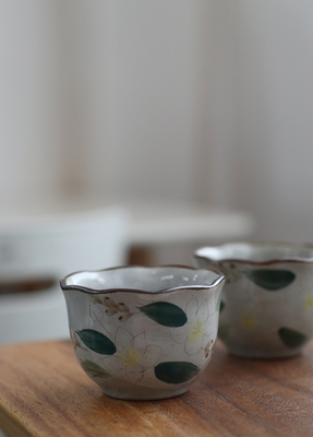 陶瓷外贸出口手绘风120ml水杯