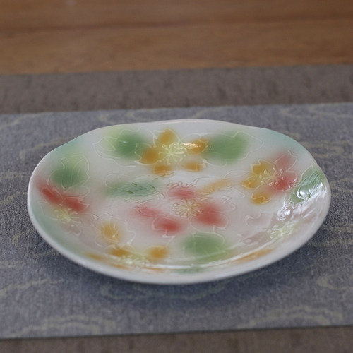 出口陶瓷餐具日本手工手绘小清新日式和风 碟 调味碟点心碟 灿烂