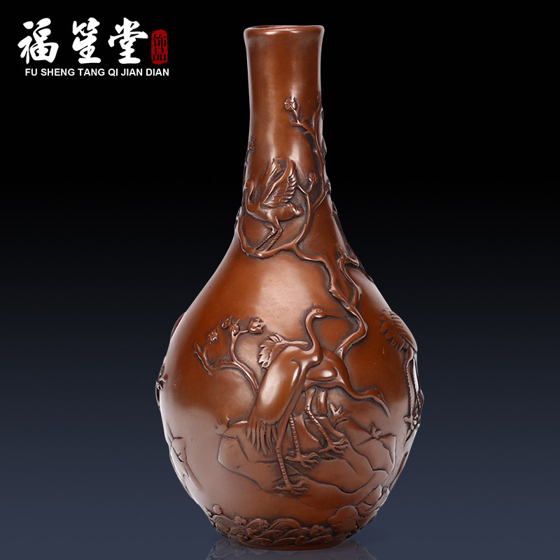 福笙堂 紫铜梅花纹花瓶家居风水装饰品摆设工艺品纯铜花瓶摆件|ruв категории Домашний быт, украшения - от Buy2taobao.com для оказания профессиональной услуги покупки агента Taobao