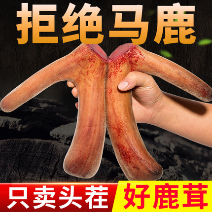 梅花鲜鹿茸整根片正品泡酒药材中药材人参滋补新鲜鹿鞭整枝料专用