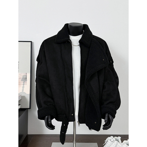 25冬新美拉德皮毛一体加厚外套保暖机车棉服暗黑风潮705-M71-P128图片