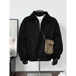 25冬季新款美拉德皮毛一体加厚外套保暖机车棉服潮705-M72-P120图片