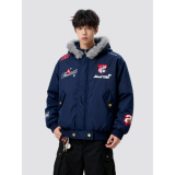 【三色现货高品质】复古刺绣徽章拆卸帽毛领棉服705-M73699-P100，男装棉衣，星座705