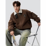 春美式十字架刺绣翻领夹克高街宽松设计潮牌外套705-JK5909-特P78，男装夹克，星座705