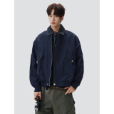 26春新款美式纯色巴恩风假两件翻领休闲夹克外套705-W5885-P78，男装夹克，星座705