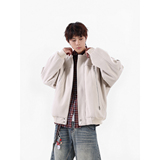 2025秋新款美式复古拼接棒球服拉链夹克呢外套705-W8867-P95，男装夹克，星座705