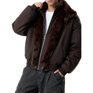 25冬过冬狼毛座山雕假两件棉服保暖加厚外套特批 705-M3695-P108图片
