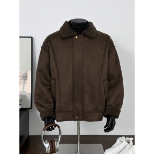 25冬季新款美拉德皮毛一体加厚外套保暖机车棉服潮705-M72-P120图片