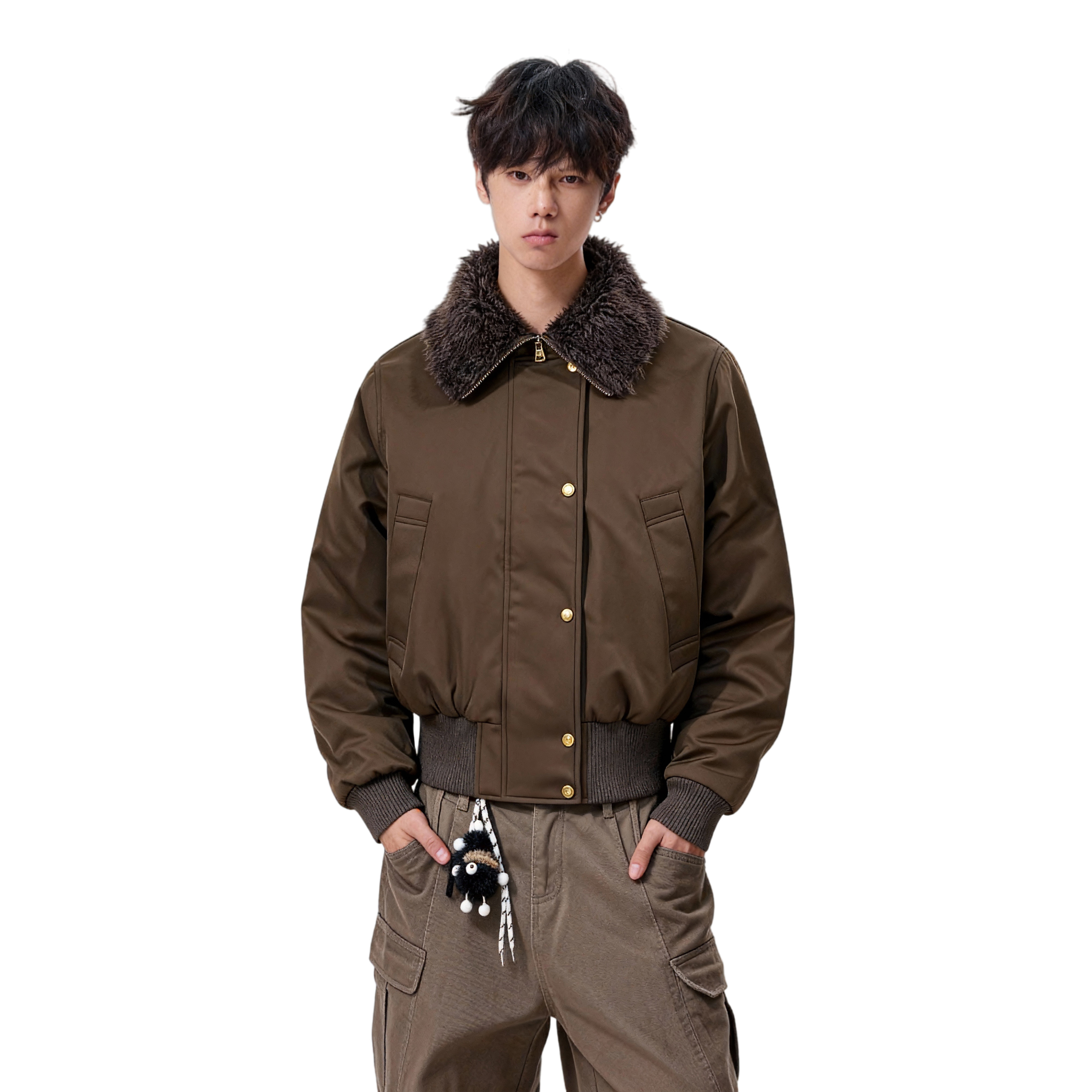 25冬美式座山雕加厚毛领廓形夹克棉服潮牌设计感705-M3703-特P90,男装夹克,星座705