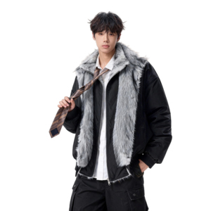25冬过冬狼毛座山雕假两件棉服保暖加厚外套特批 705-M3691-P108图片