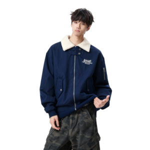 25新双面穿羊羔毛毛领加厚棉服外套男冬季美式刺绣特批 M3698-P98图片